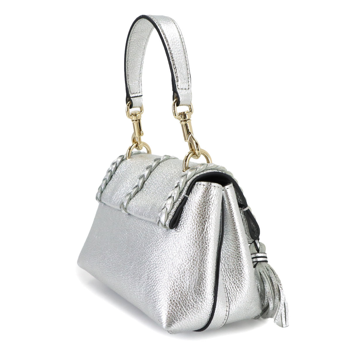 Penelope Mini 2way Hand Shoulder Bag Leather Silver CHC23AS575