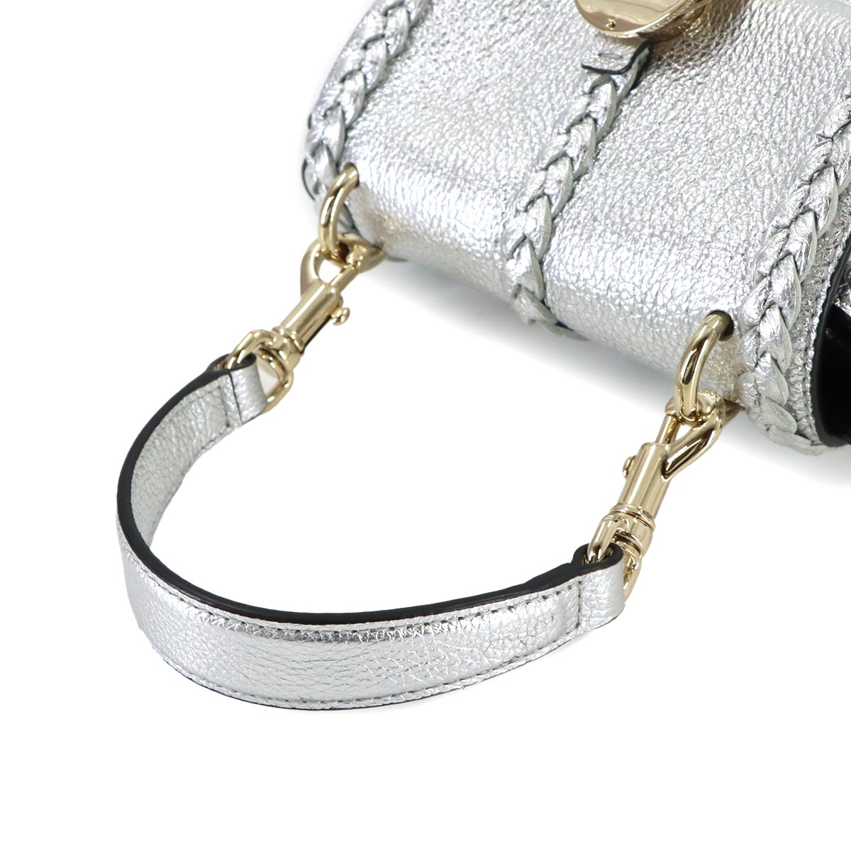 Penelope Mini 2way Hand Shoulder Bag Leather Silver CHC23AS575