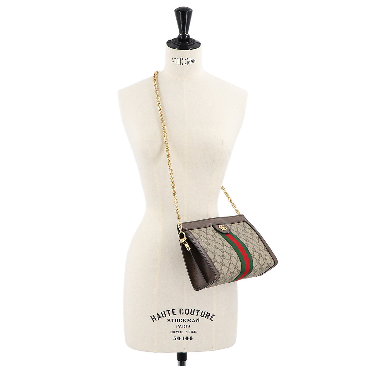 Ophidia Small Shoulder Bag GG Supreme Leather Beige 503877