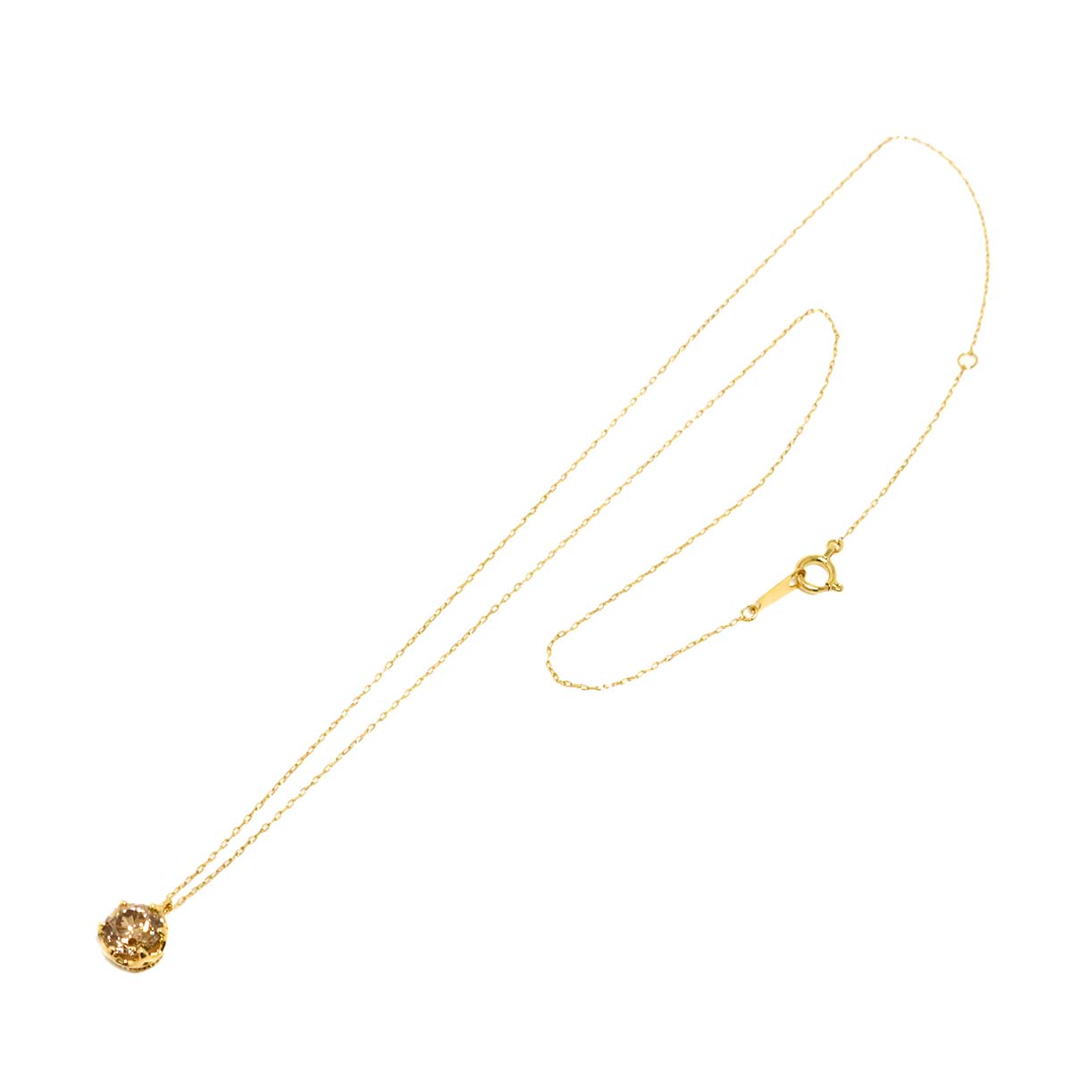 Brown Diamond 1.00ct Necklace 18K YG Yellow Gold 750