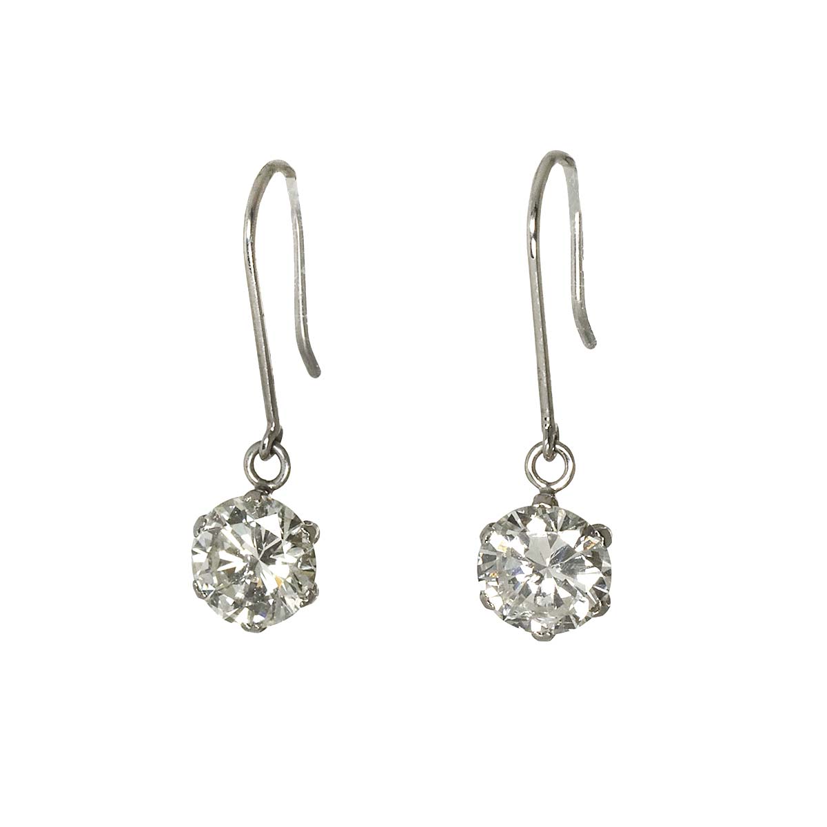 Diamond 0.40ct/0.40ct Earrings Pierced Pt Platinum