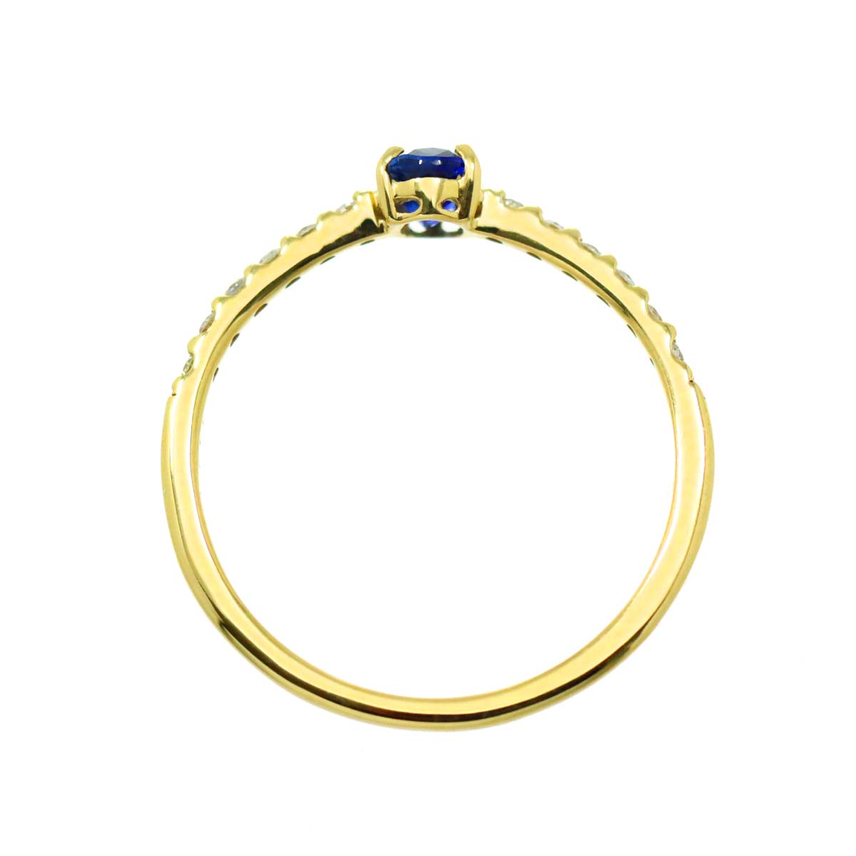 Sapphire 0.38ct Diamond 0.11ct Ring 18K YG Yellow Gold size5.75-6(US)