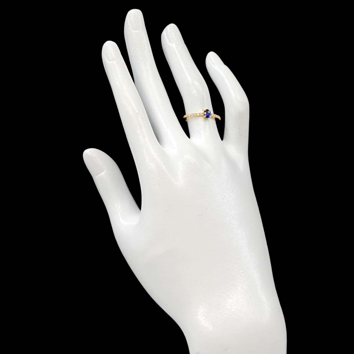 Sapphire 0.38ct Diamond 0.11ct Ring 18K YG Yellow Gold size5.75-6(US)