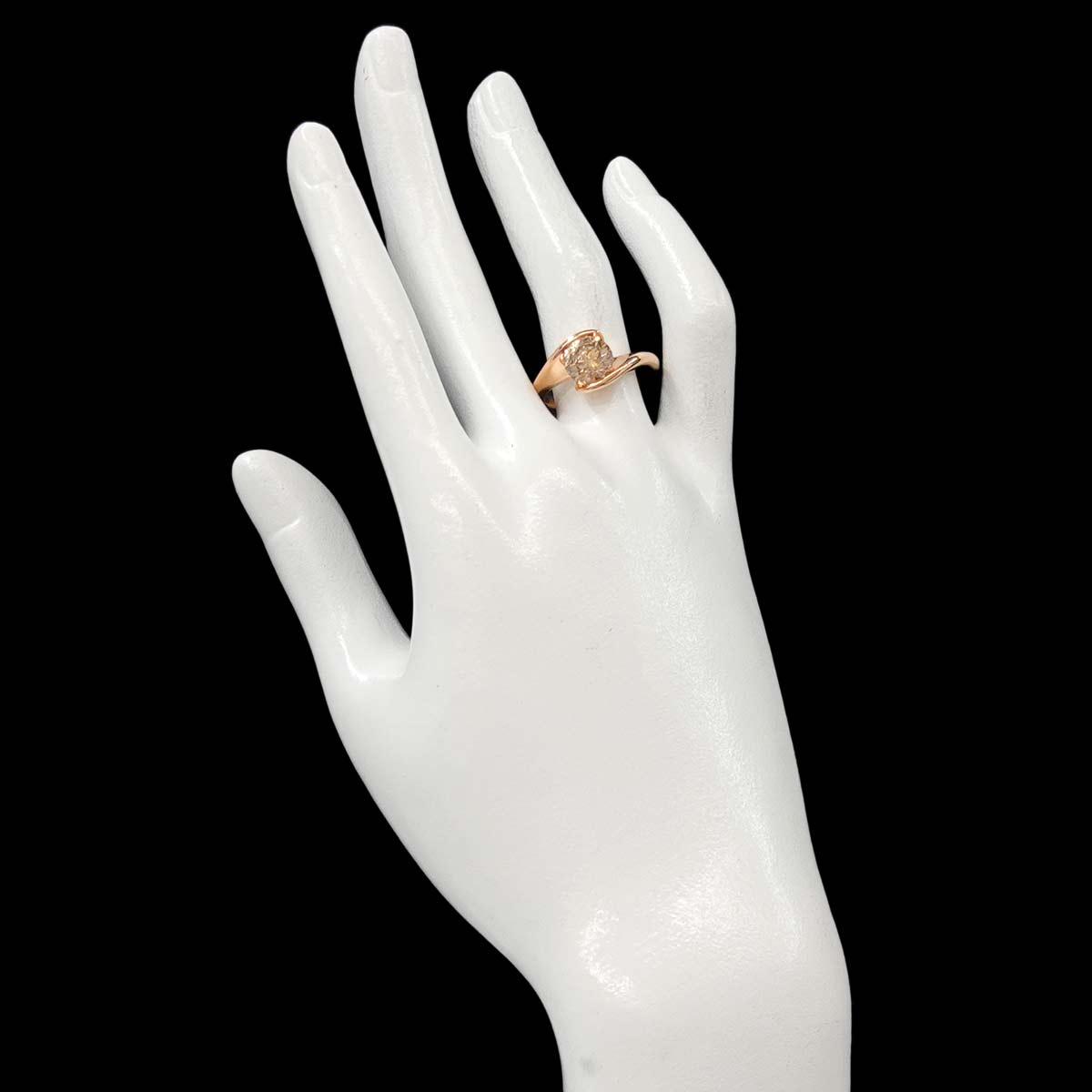 BrownDiamond 2.058ct Ring 18K K18 PG 750 size7.25-7.5(US)