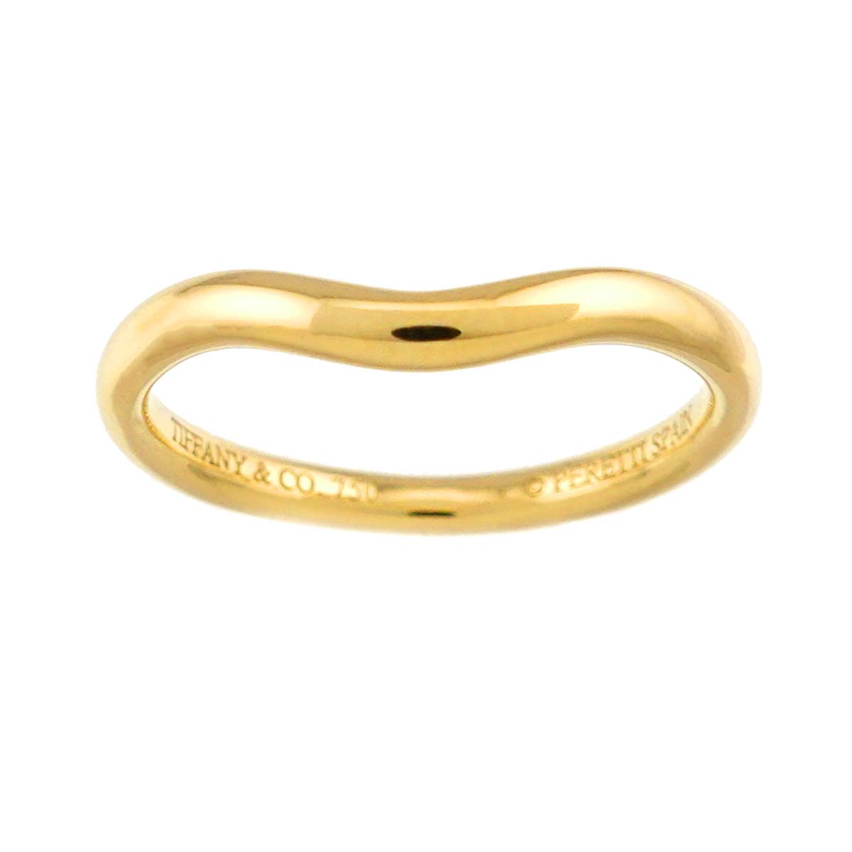 Curved Band Ring 18K Yellow Gold 750 size4(US)