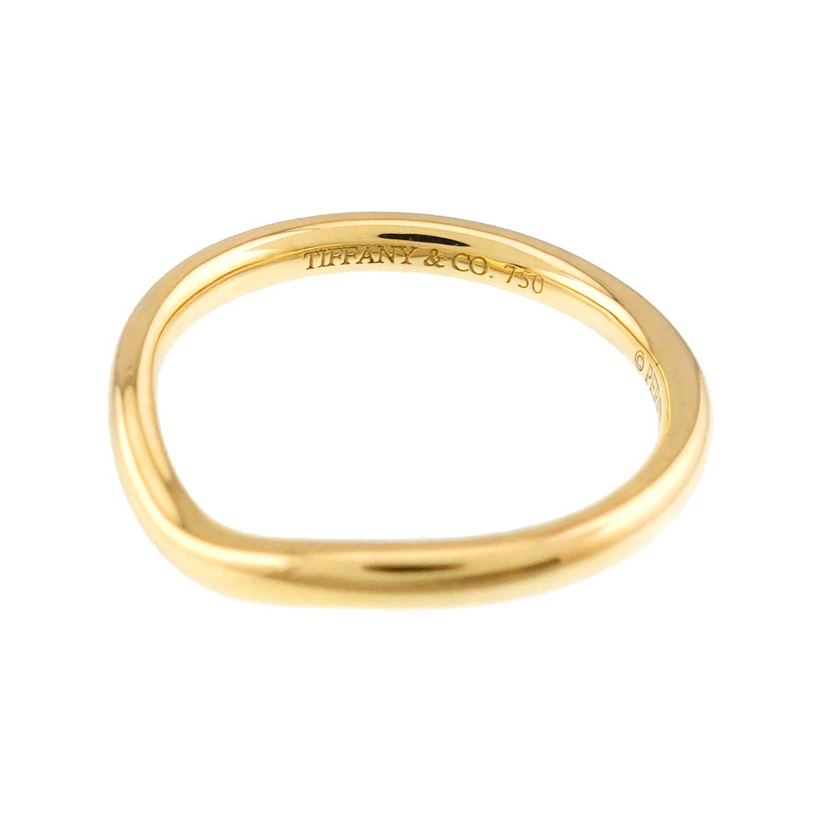 Curved Band Ring 18K Yellow Gold 750 size4(US)