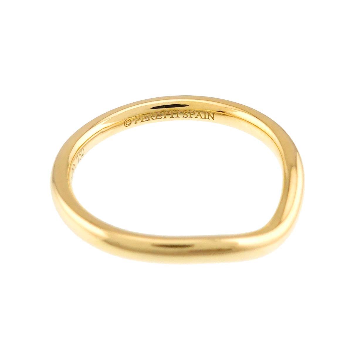 Curved Band Ring 18K Yellow Gold 750 size4(US)