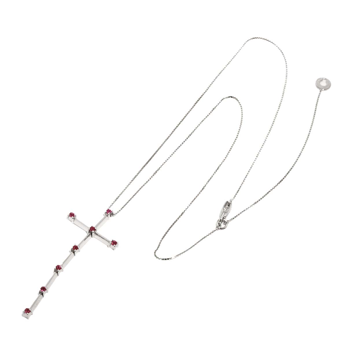 FRAMMENTI cross Ruby Diamond Necklace 18K WG 750