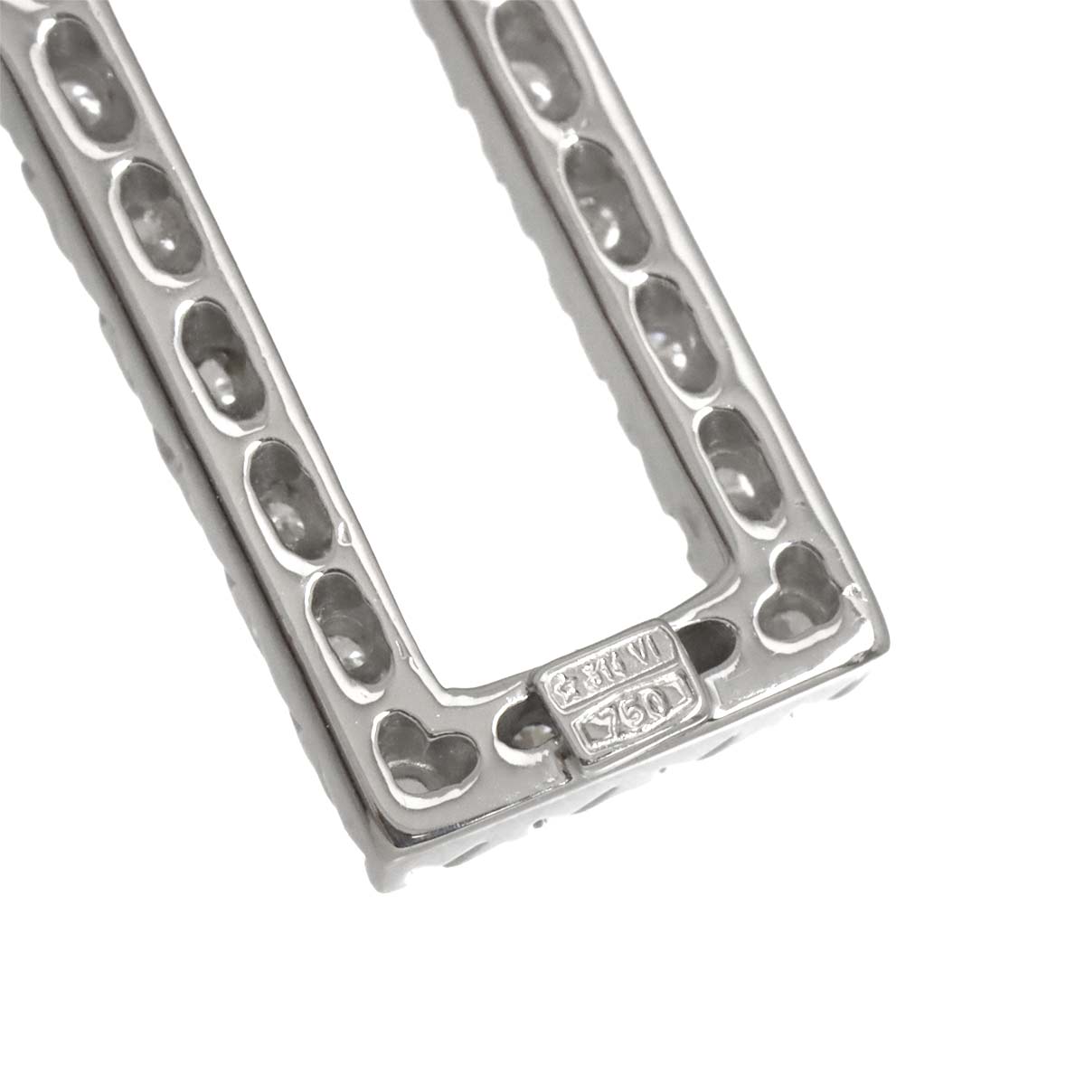 Diamond Cross Necklace 18K White Gold 750