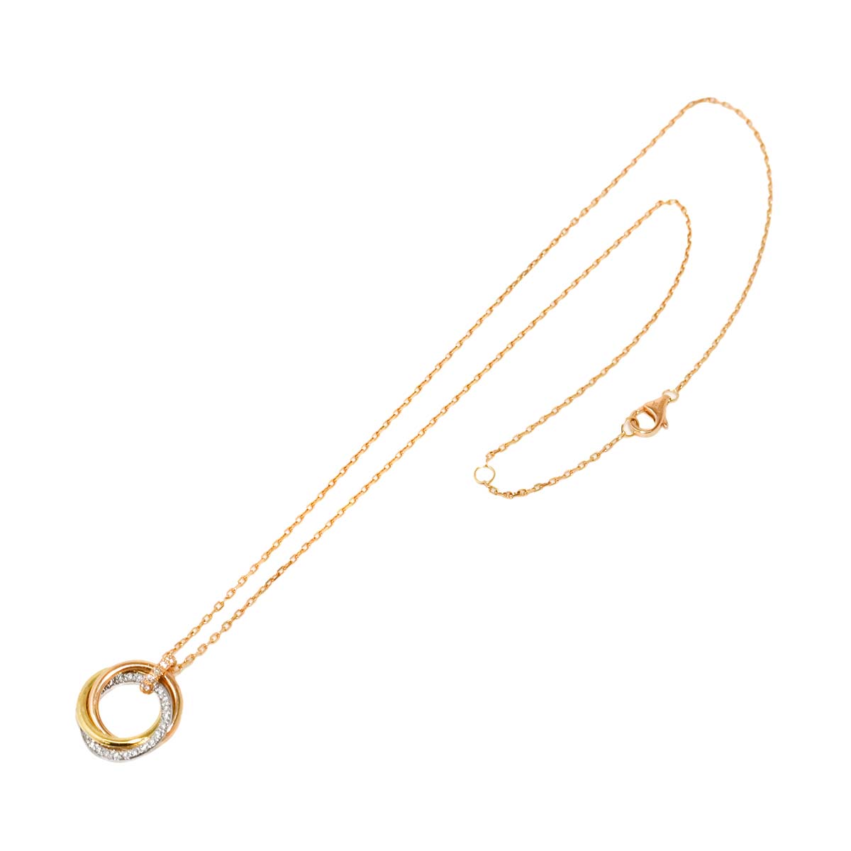 Trinity Diamond Necklace 18K YG WG PG 750