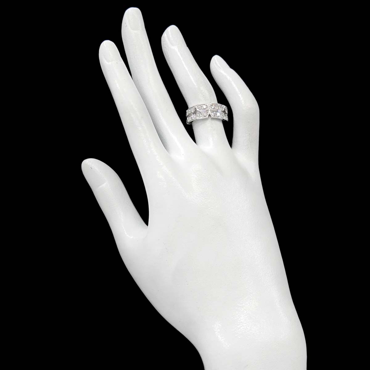 Diamond Ring 18K WG 750 size50 5.25(US)