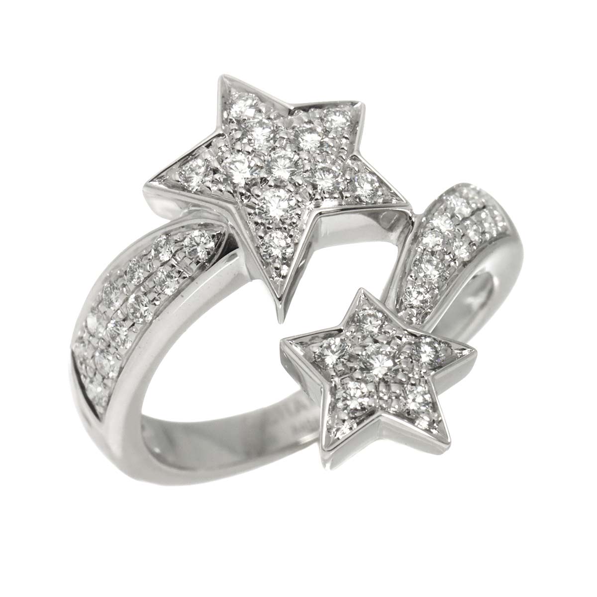 Comet Diamond Ring 18K White Gold 750 size56 7.5(US)