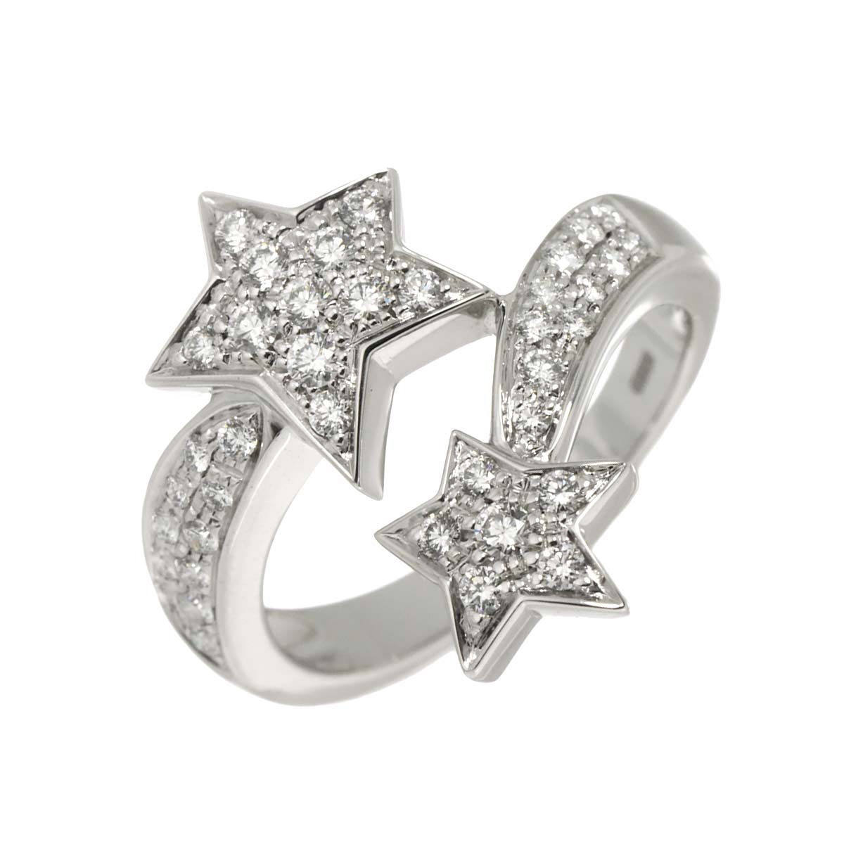 Comet Diamond Ring 18K White Gold 750 size56 7.5(US)
