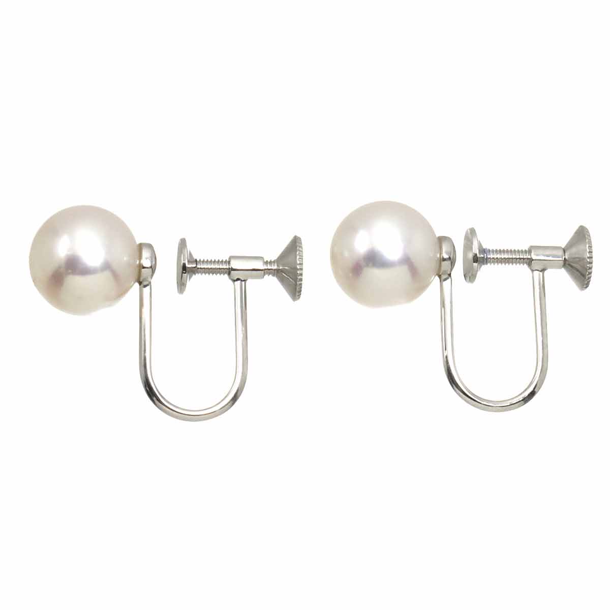 Akoya Pearl 7.3mm Earrings 18K WG 750