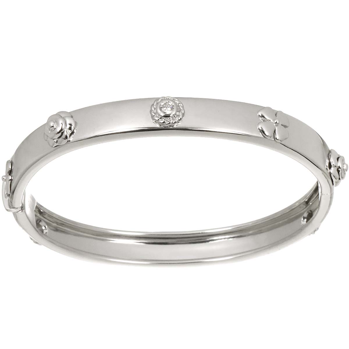 Three Symbols Diamond Bracelet 18K White Gold 750