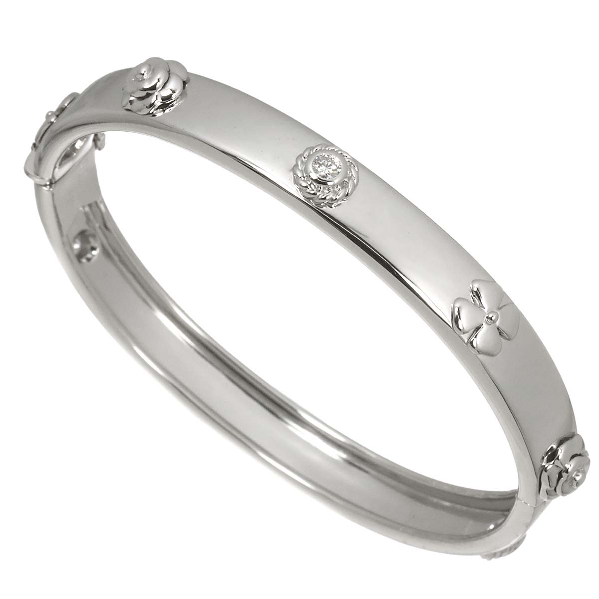 Three Symbols Diamond Bracelet 18K White Gold 750