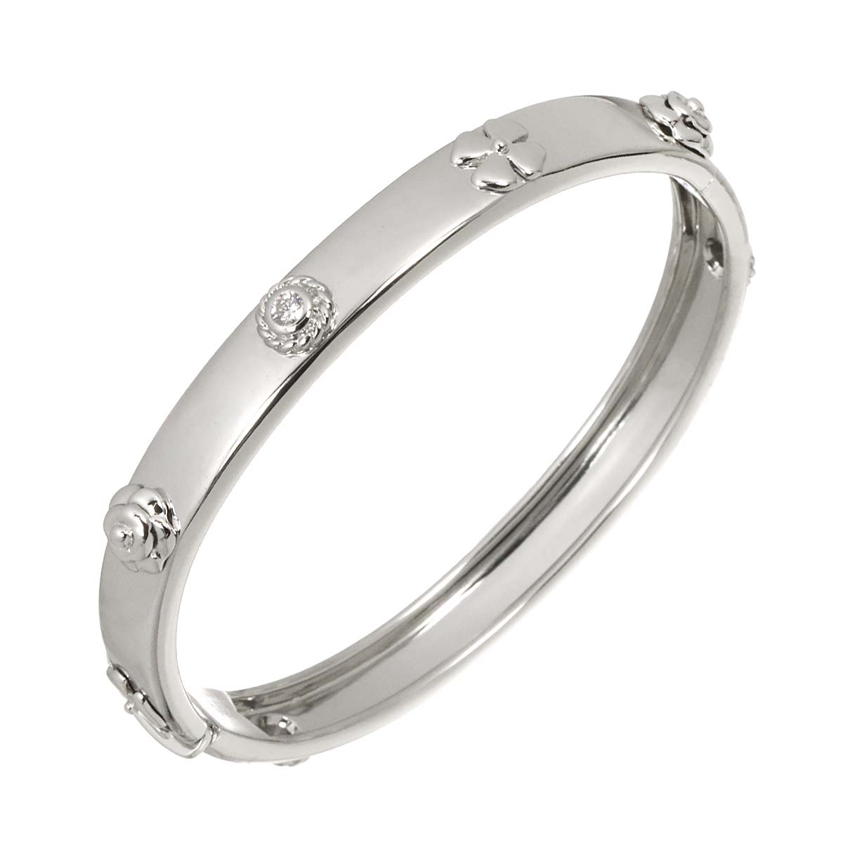 Three Symbols Diamond Bracelet 18K White Gold 750