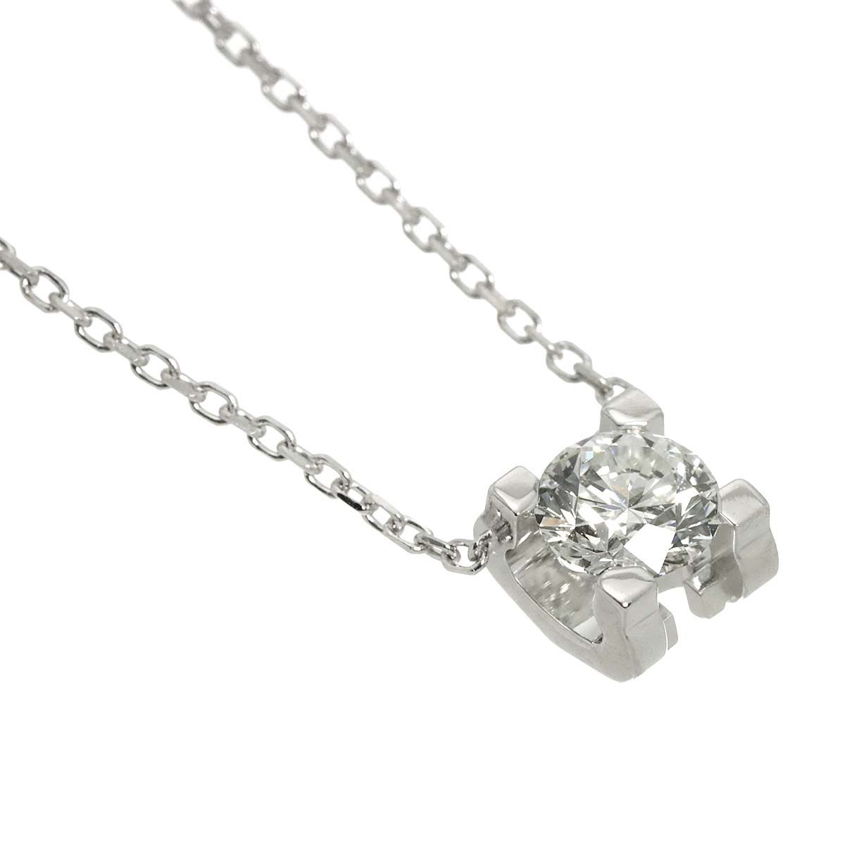 C De Diamond 0.50ct D/VVS1/3EX Necklace 18K WG 750