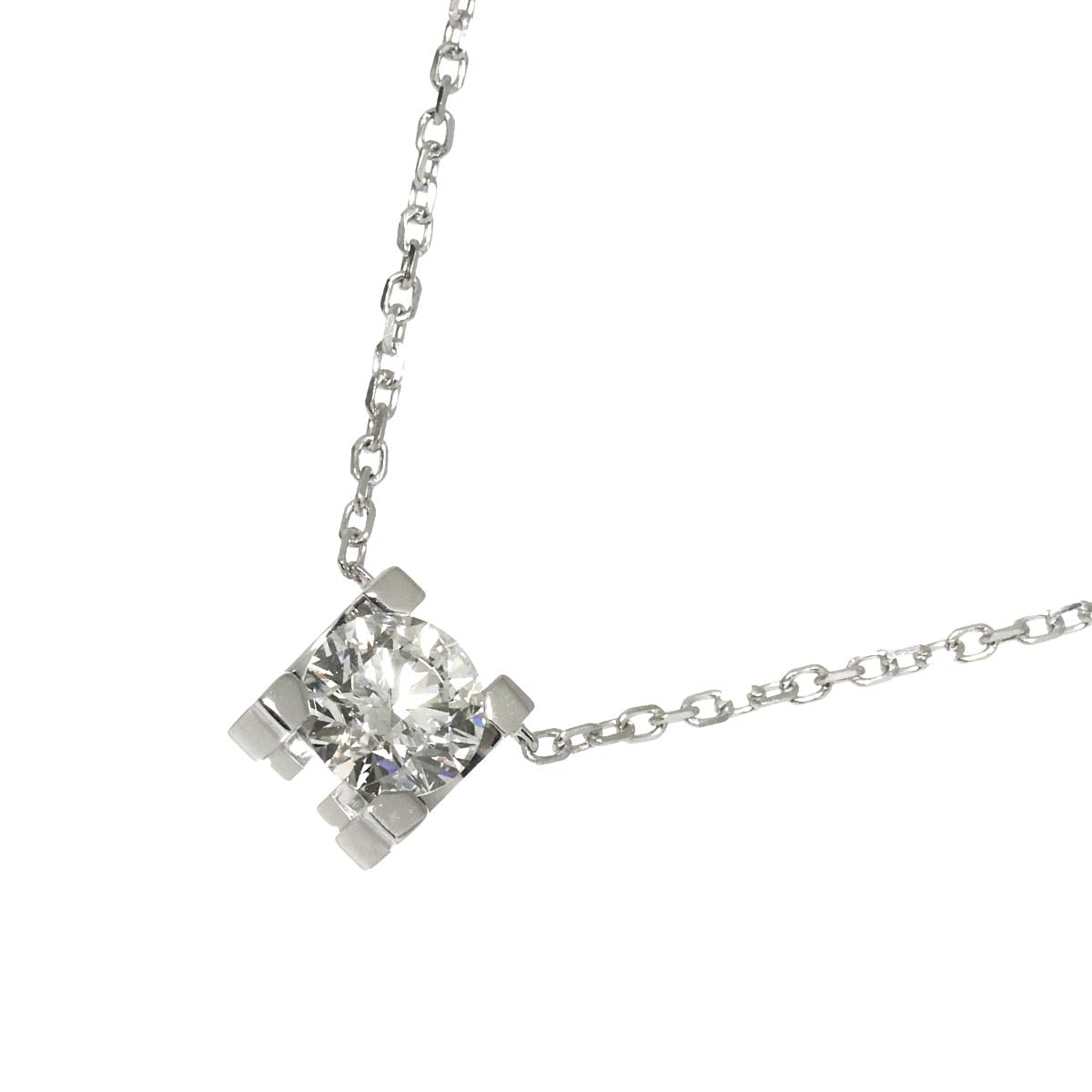C De Diamond 0.50ct D/VVS1/3EX Necklace 18K WG 750