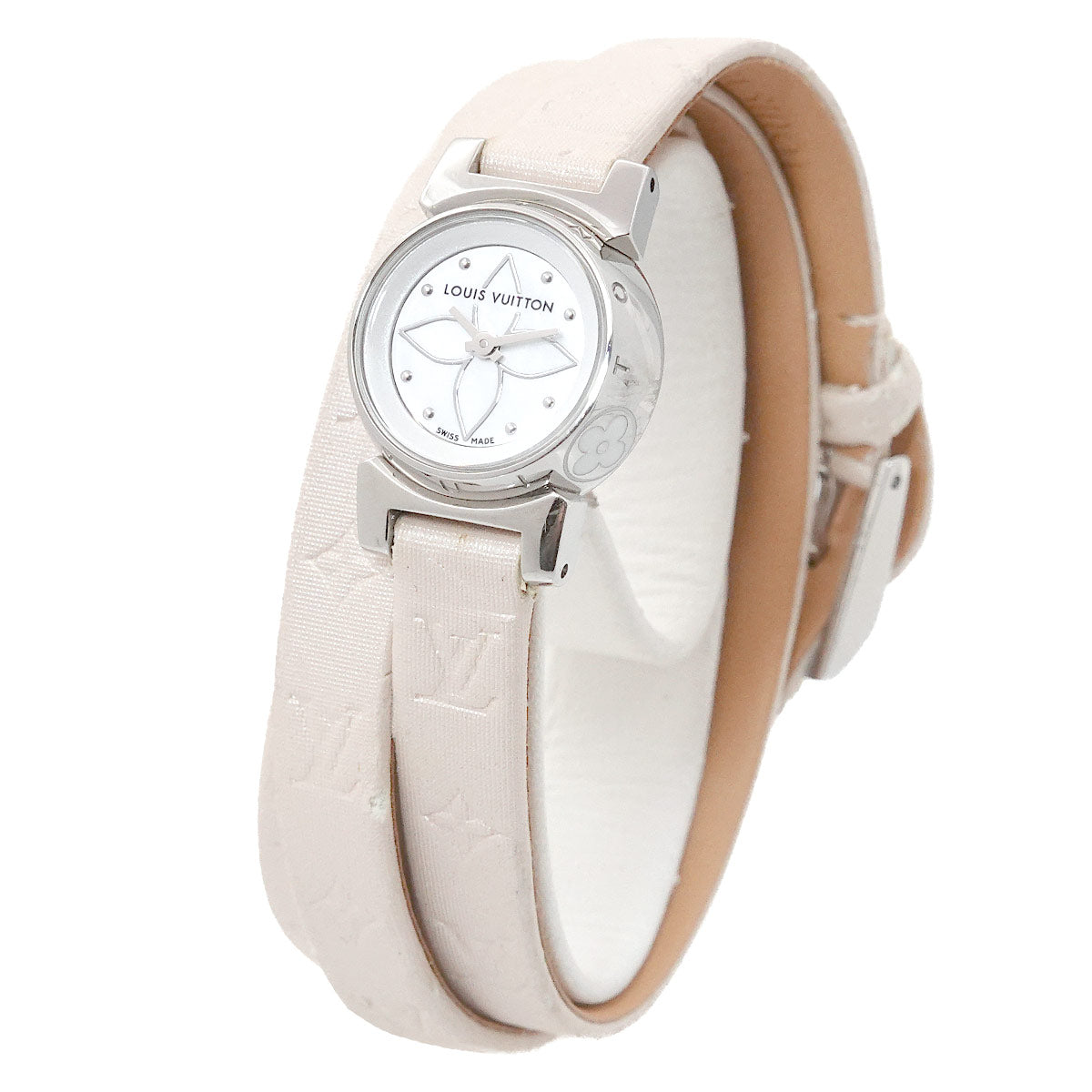 Tambour bijou Q151C Quartz White Shell Dial Ladies