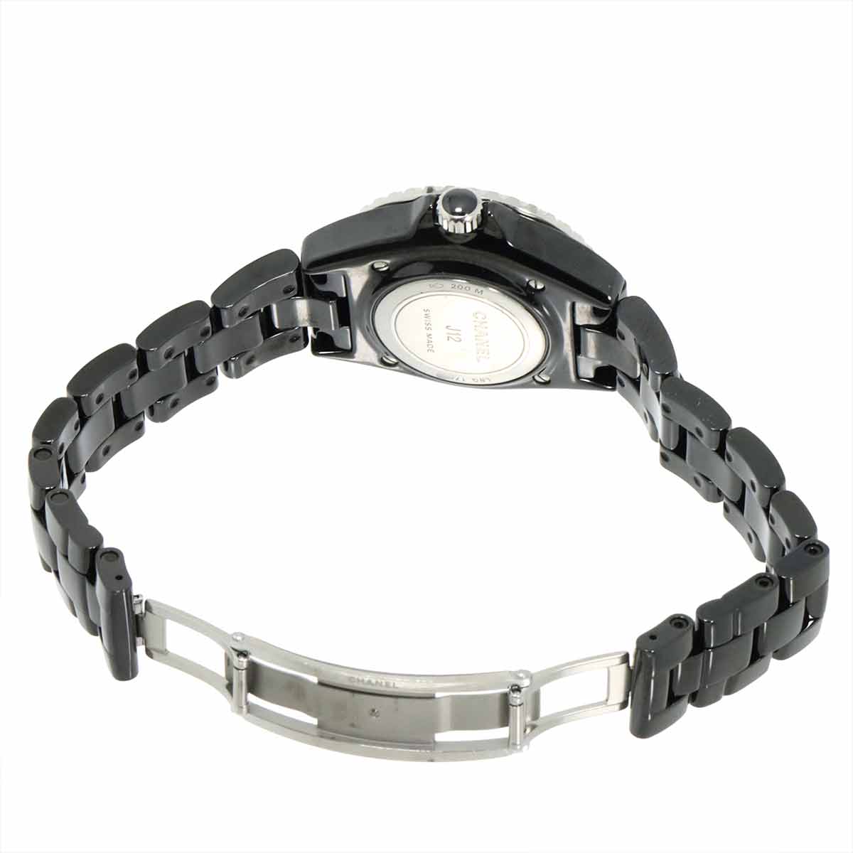J12 33mm H5701 12P Diamond Quartz Black Dial Ladies Watch