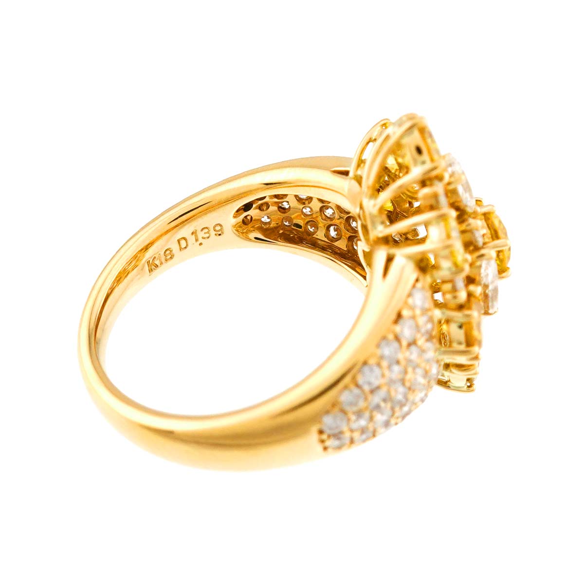Diamond 1.39ct/1.76ct Ring 18K YG Yellow Gold 750 Size5.5-5.75(US)