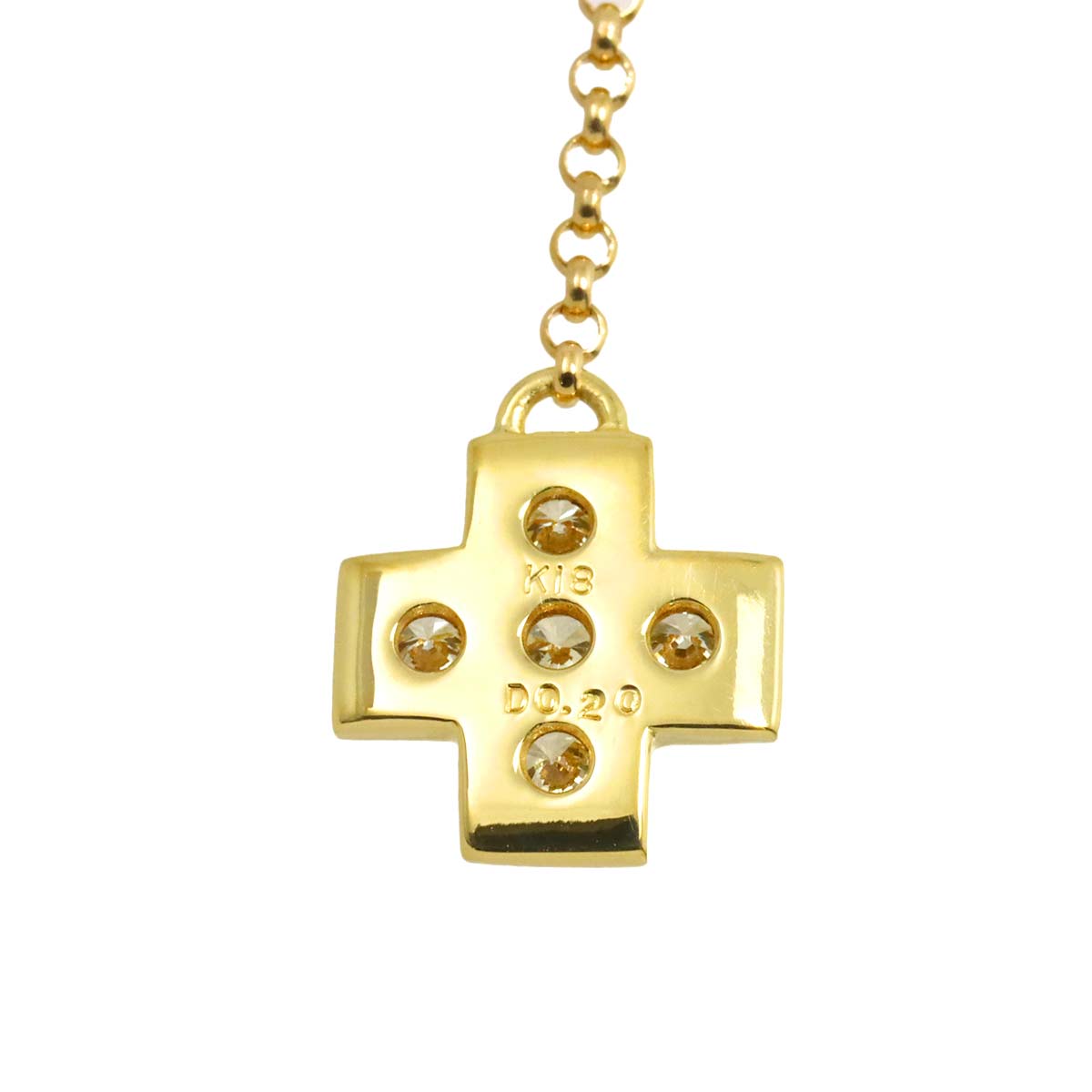 Diamond 0.20ct Necklace 18K YG Yellow Gold 750