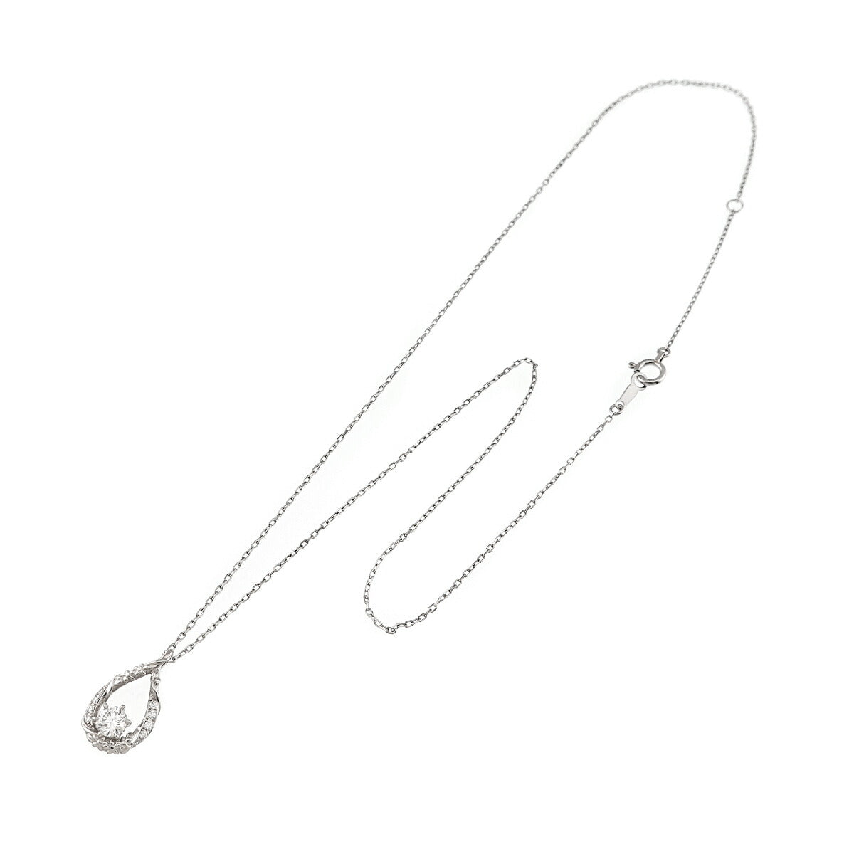 Diamond 0.275ct G/VS2/3EX Diamond 0.05ct Necklace Platinum