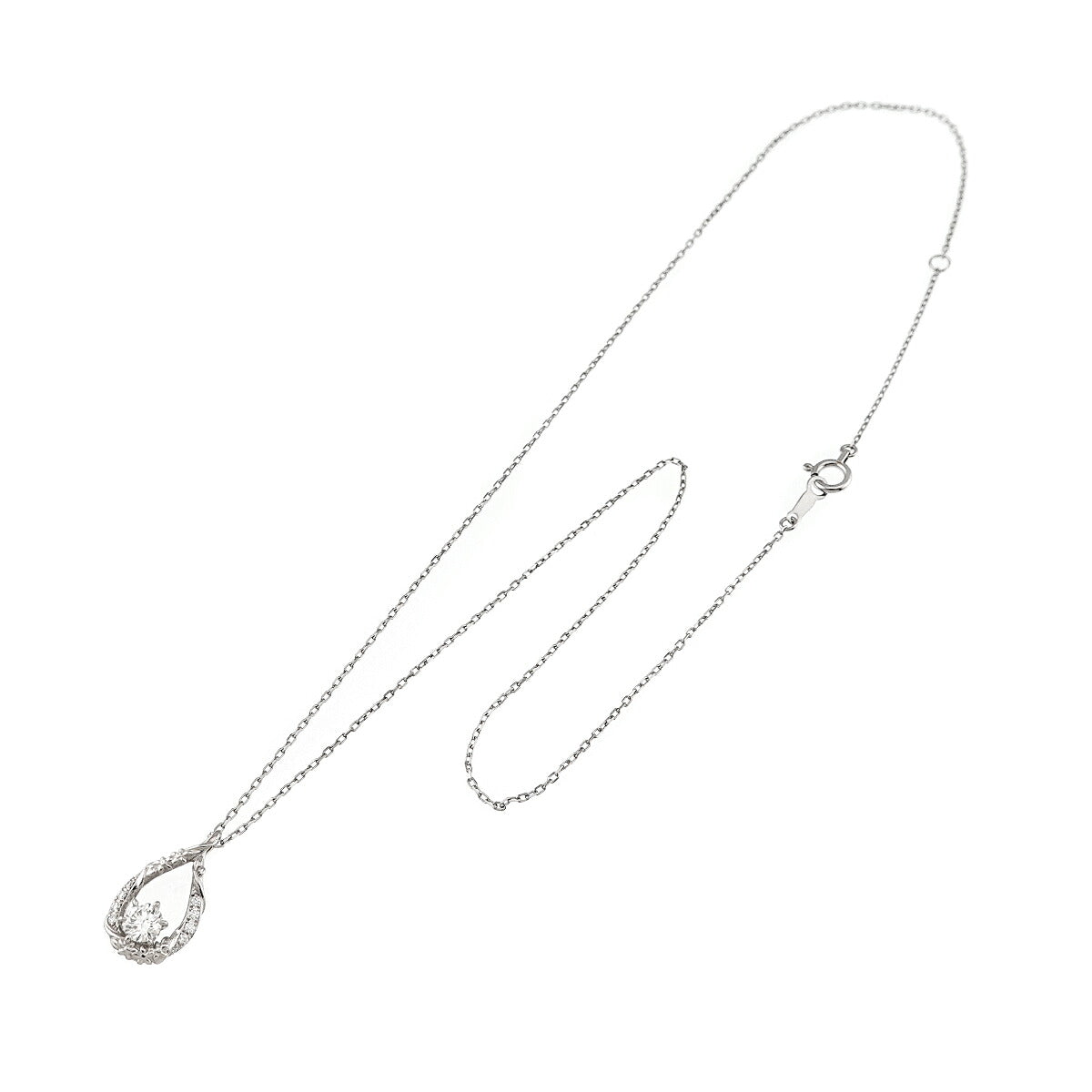 Diamond 0.275ct G/VS2/3EX Diamond 0.05ct Necklace Platinum