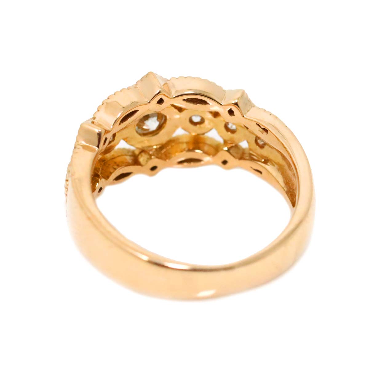 Diamond 0.227ct/0.16ct Ring 18K PG Pink Gold 750 Size5-5.25(US)