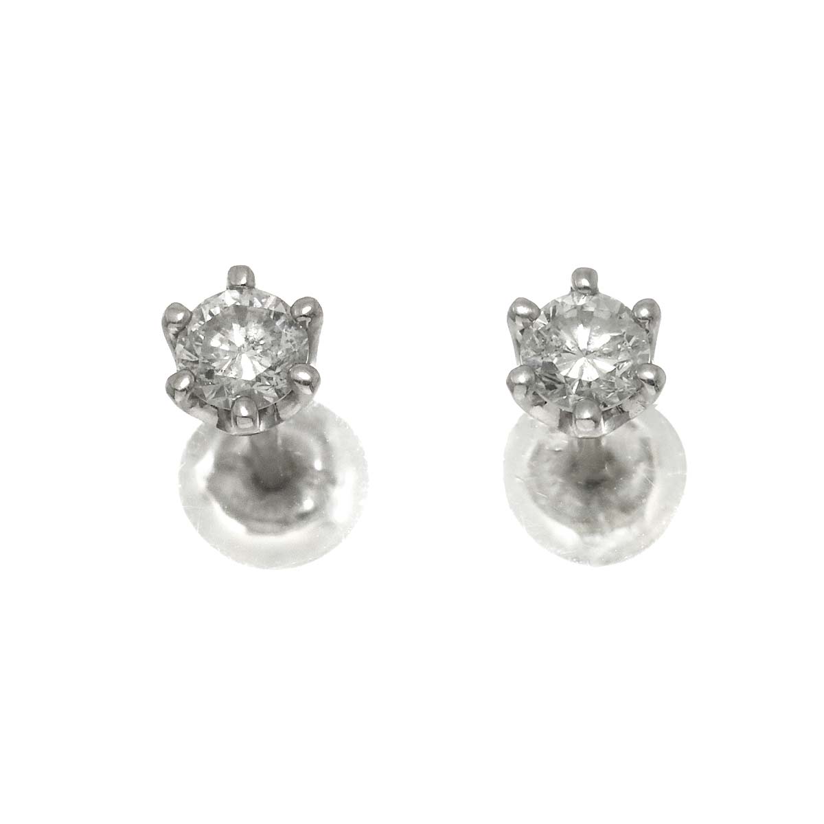 Diamond 0.21/0.21ct Earrings Pierced Pt Platinum