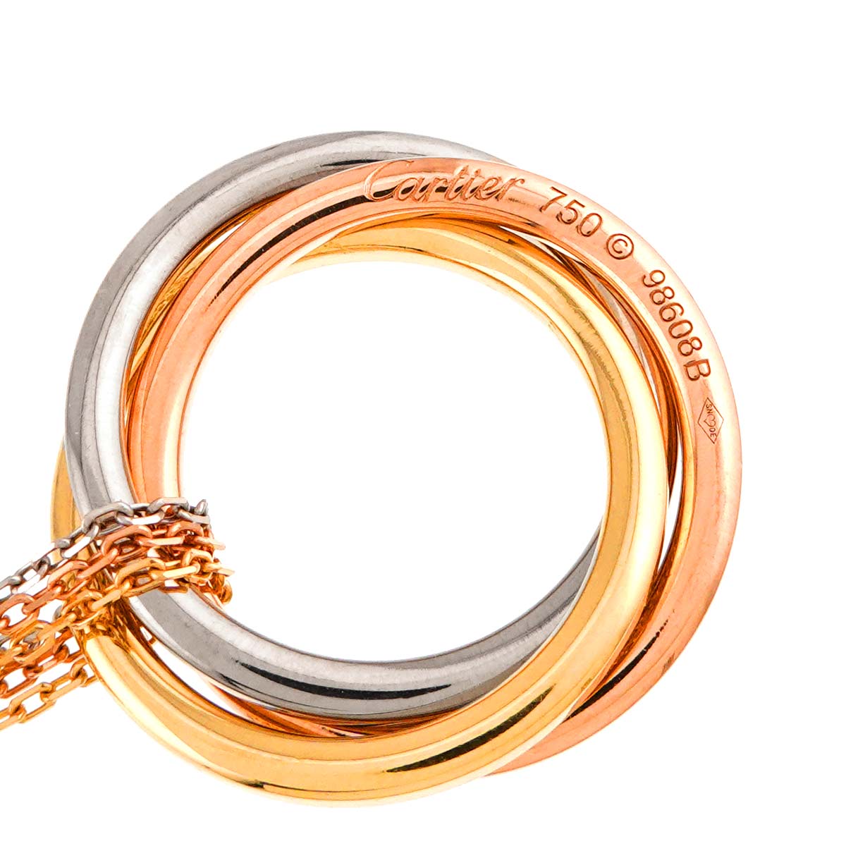 Trinity Diamond Necklace 18K YG WG PG 750