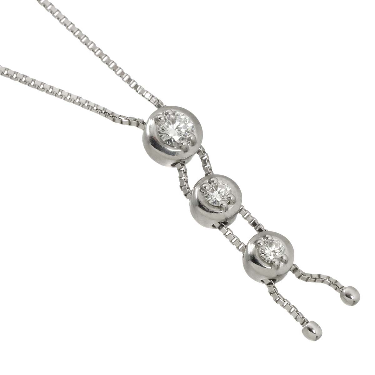 Trilogy Diamond 0.34ct Necklace 18K WG 750