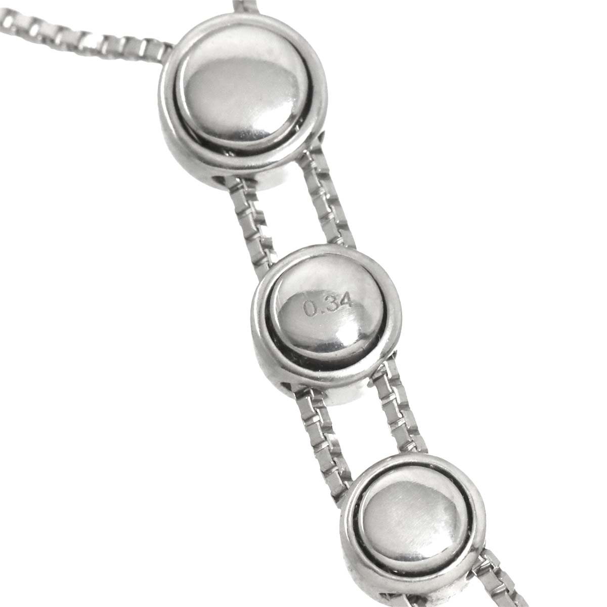 Trilogy Diamond 0.34ct Necklace 18K WG 750