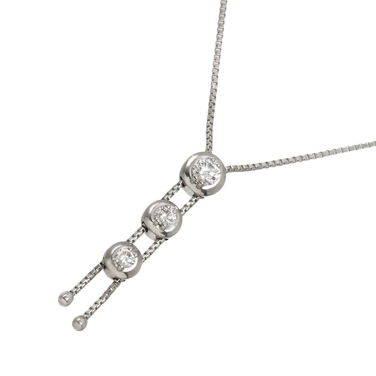 Trilogy Diamond 0.34ct Necklace 18K WG 750