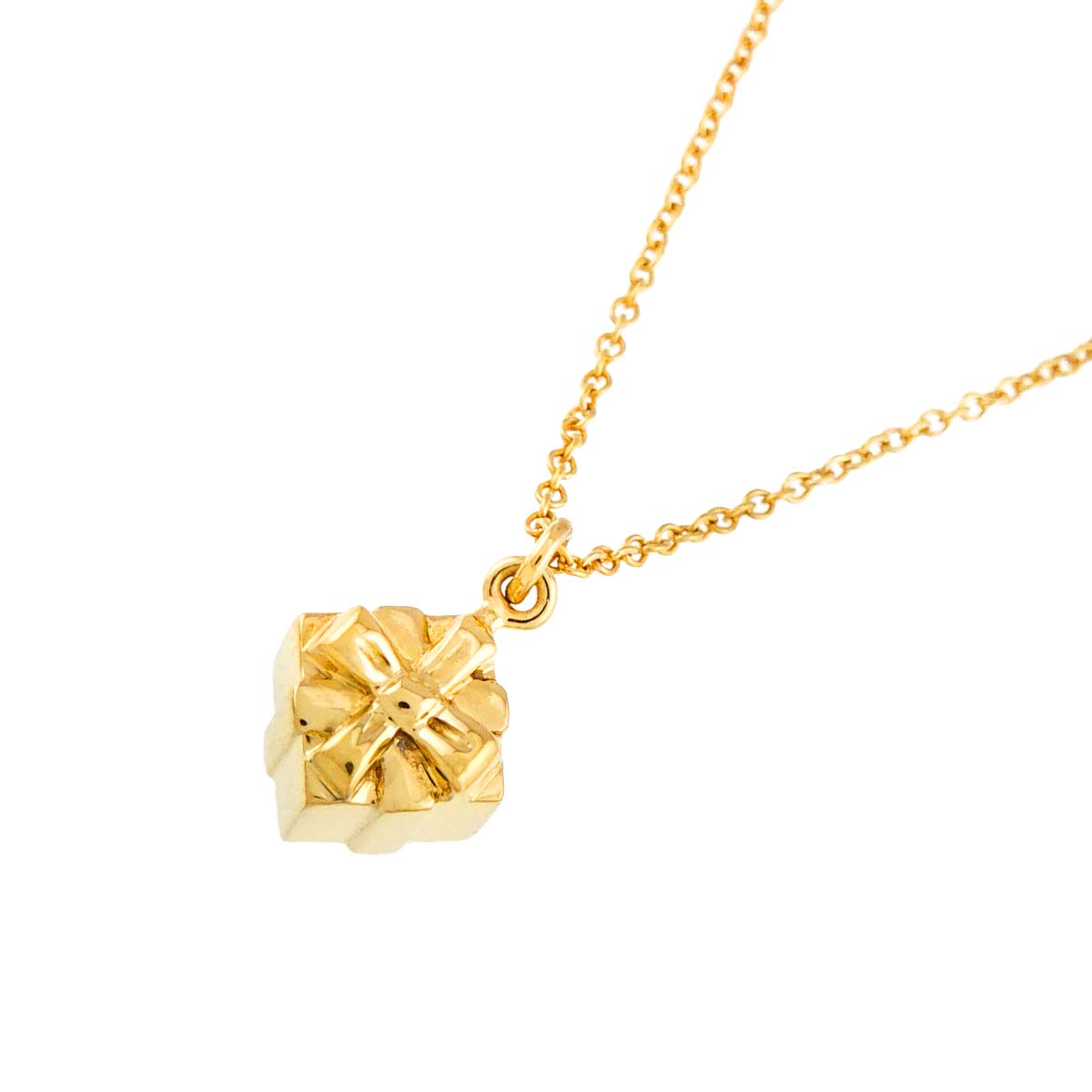 Gift Box Necklace 18K Yellow Gold 750
