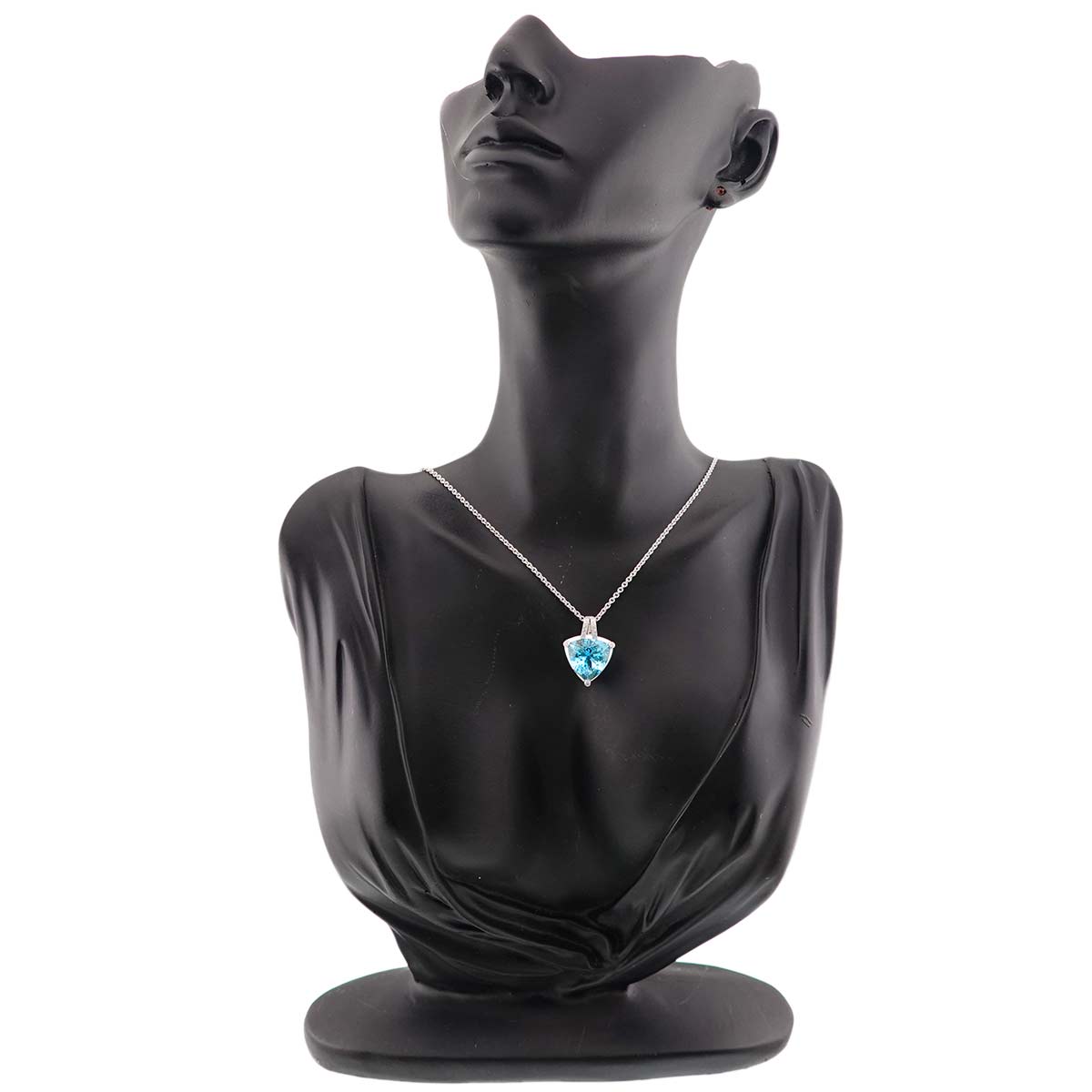 BlueTopaz Diamond Necklace 18K WG 750