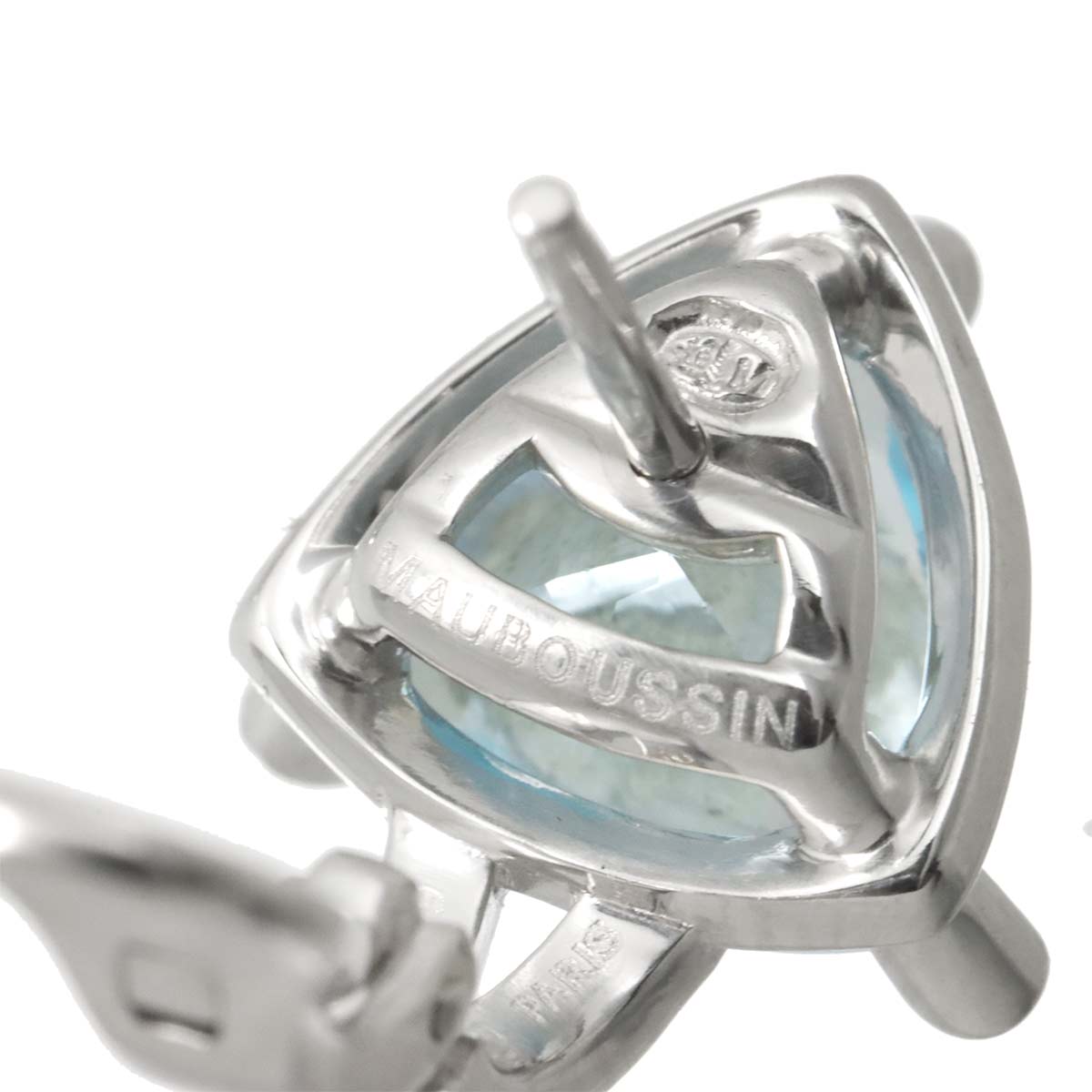 BlueTopaz Diamond Earrings Clip on Earrings Pierced 18K WG