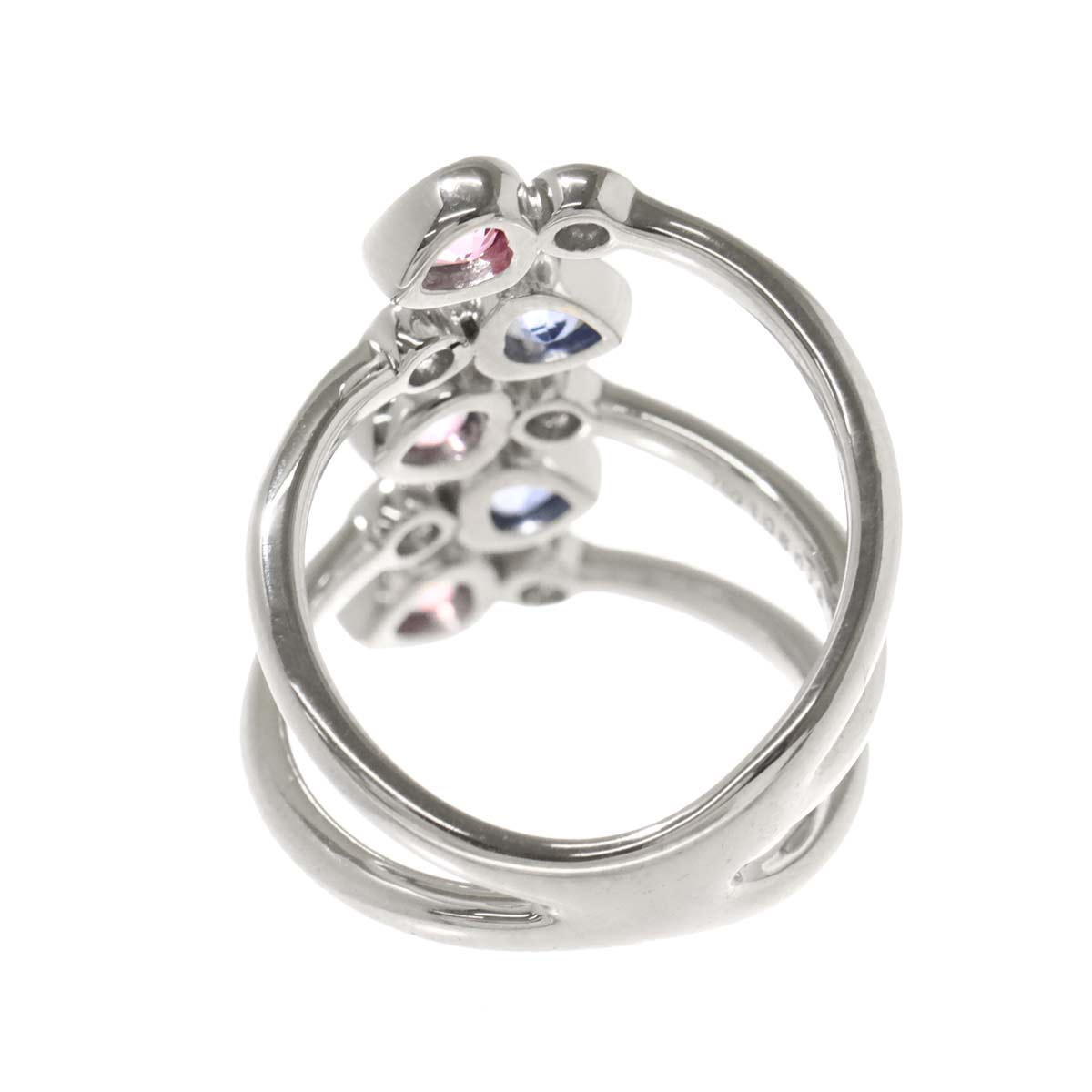 Sapphire 1.06ct/0.76ct Diamond 0.24ct Ring 18K WG 750 size6(US)