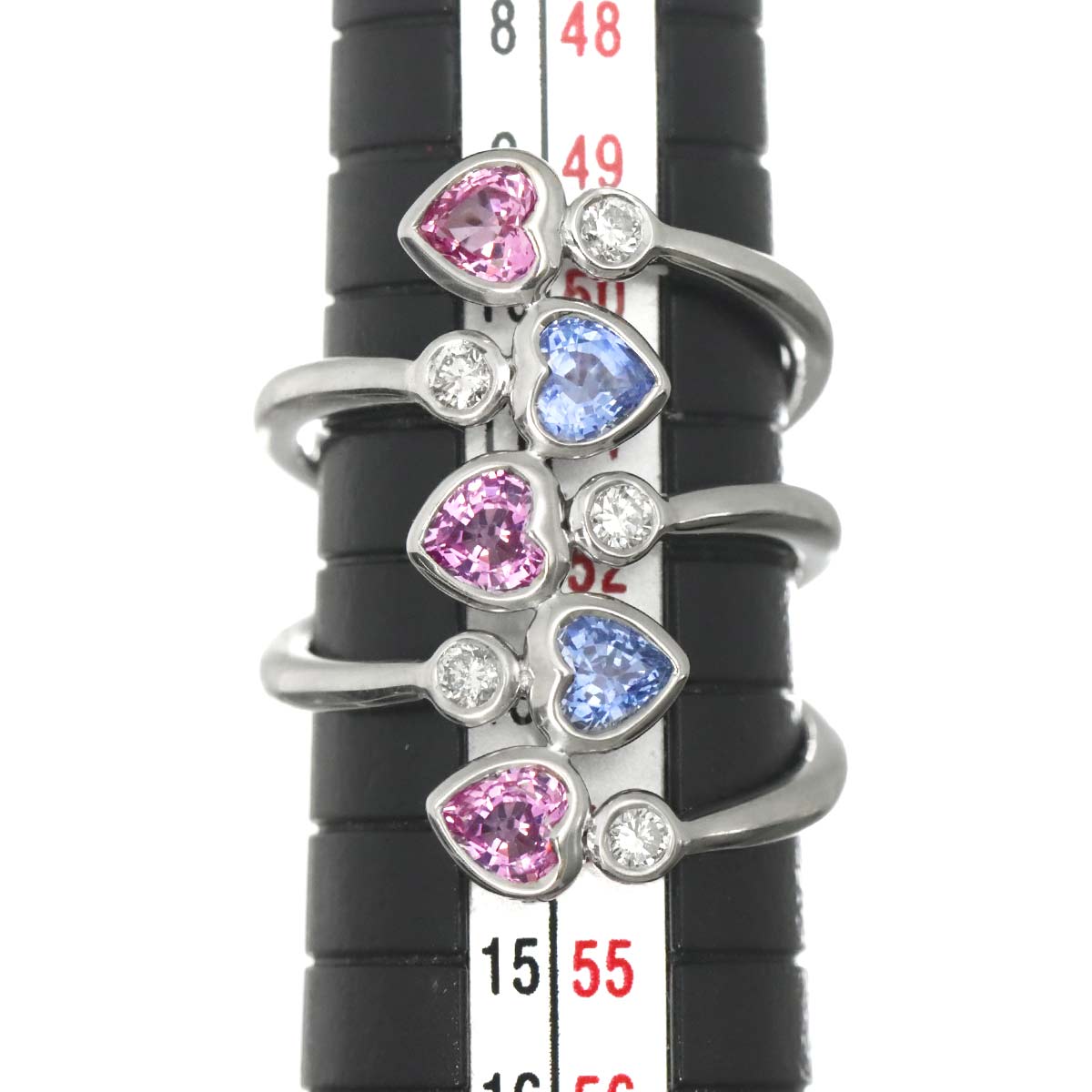 Sapphire 1.06ct/0.76ct Diamond 0.24ct Ring 18K WG 750 size6(US)