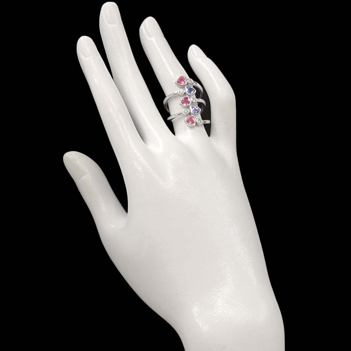 Sapphire 1.06ct/0.76ct Diamond 0.24ct Ring 18K WG 750 size6(US)