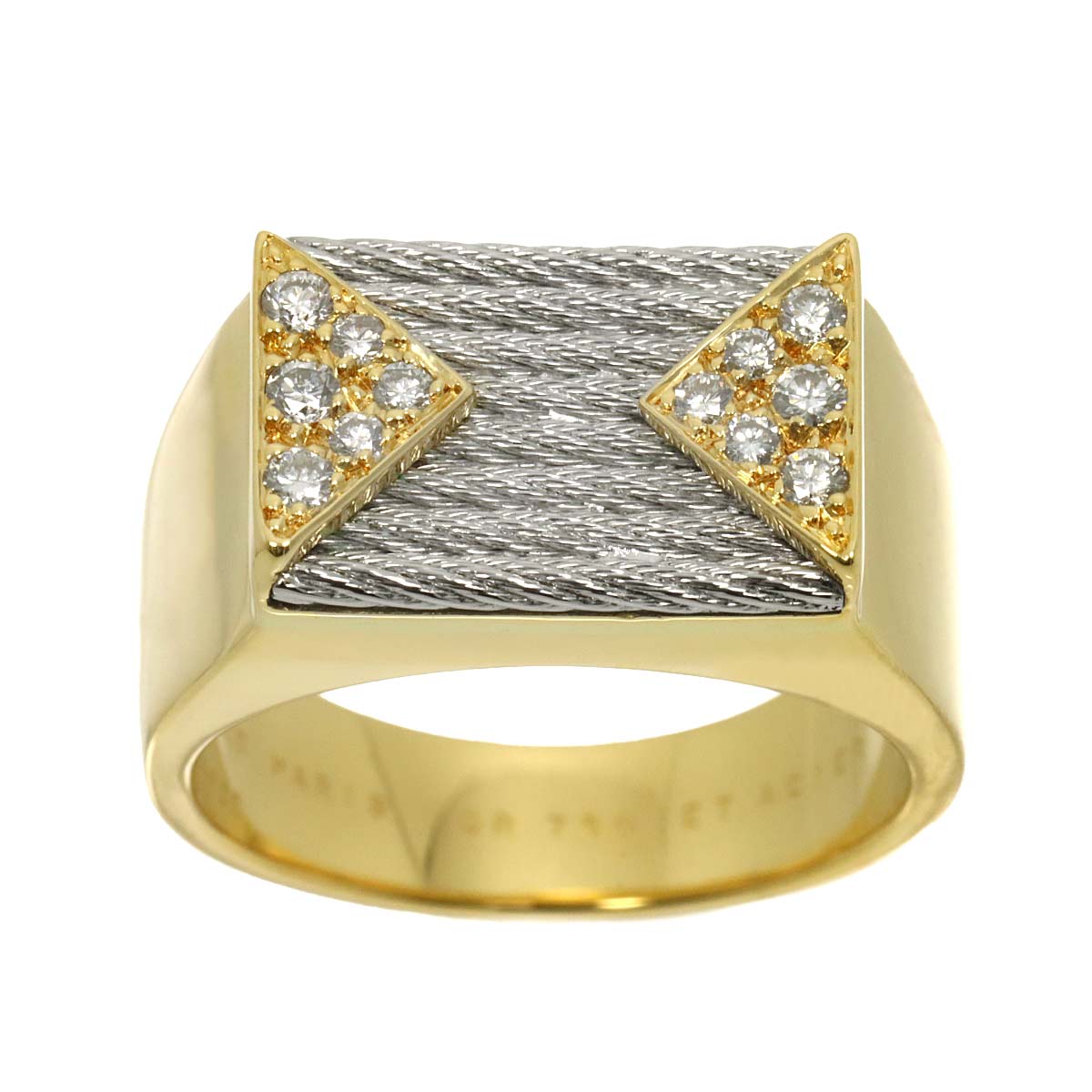 Force 10 Diamond Ring 18K YG 750 SS size:9.5(US)