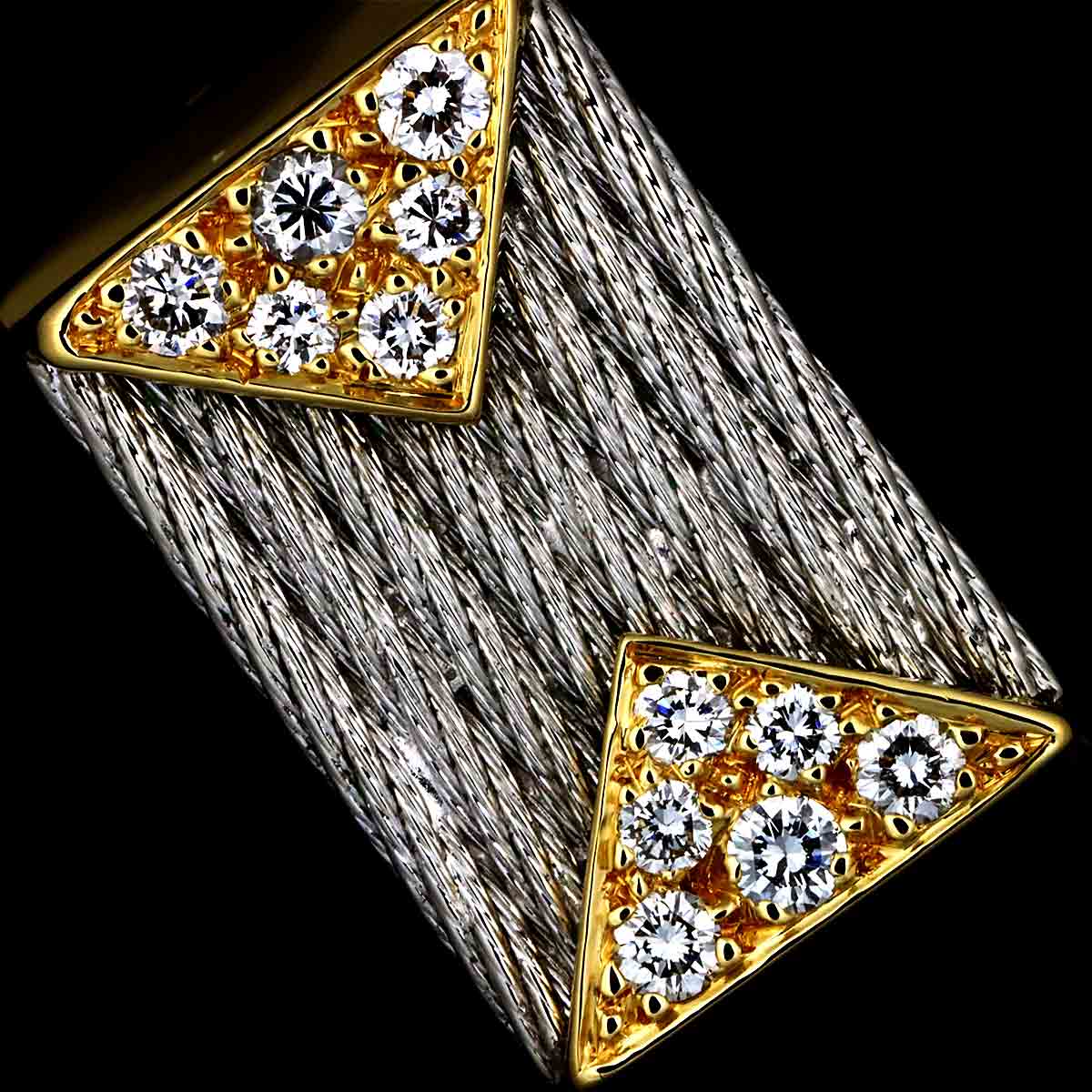 Force 10 Diamond Ring 18K YG 750 SS size:9.5(US)