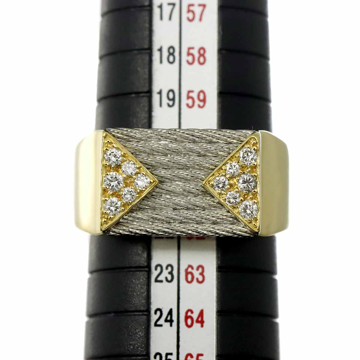 Force 10 Diamond Ring 18K YG 750 SS size:9.5(US)