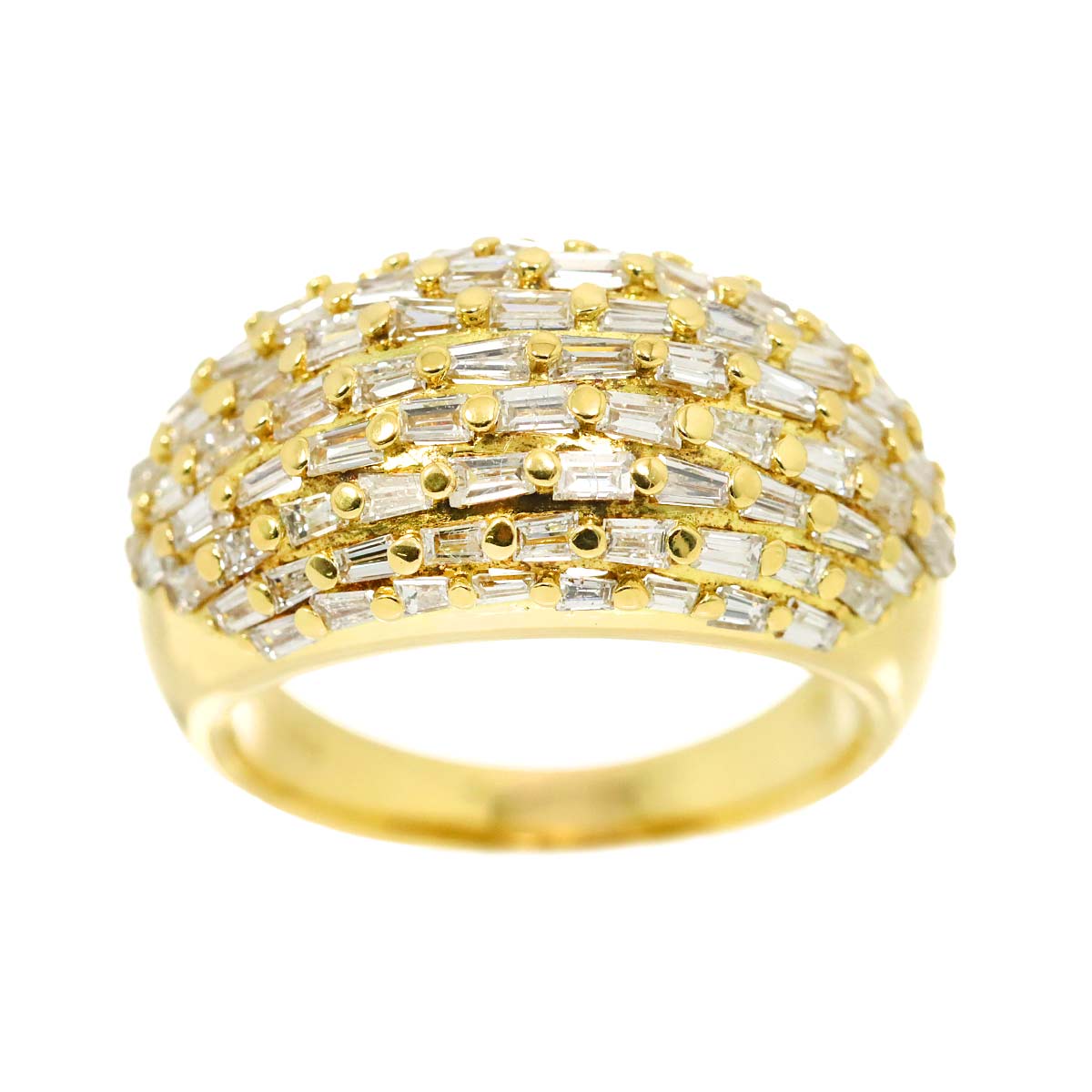 Diamond 1.56ct Ring 18K YG 750 Size6.5-6.75(US)