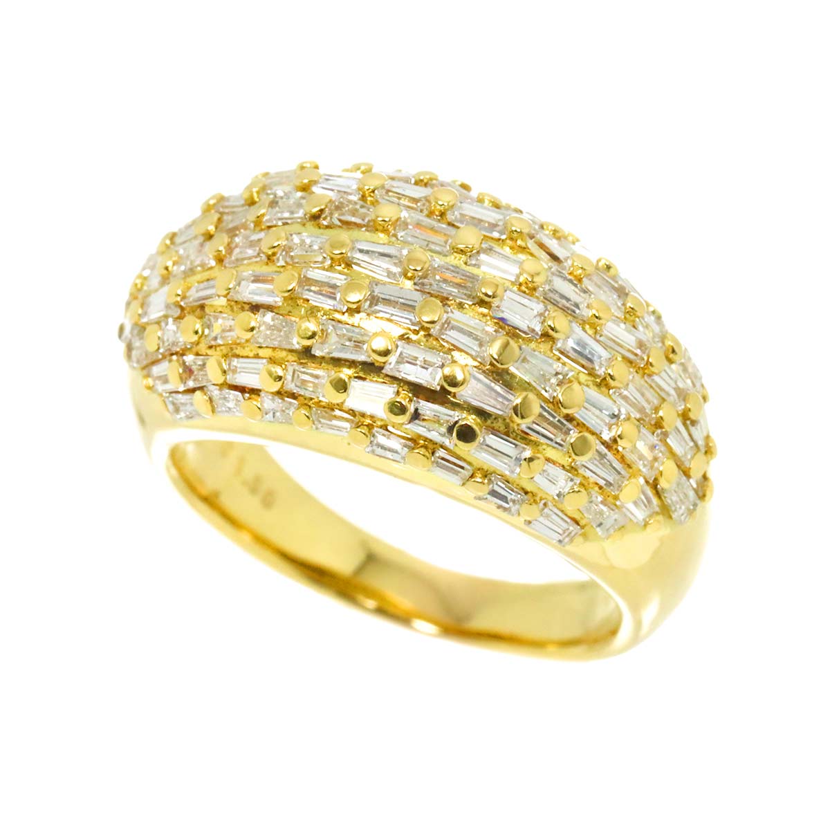 Diamond 1.56ct Ring 18K YG 750 Size6.5-6.75(US)