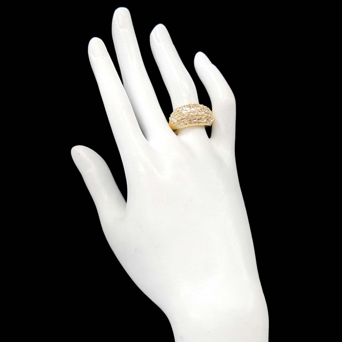 Diamond 1.56ct Ring 18K YG 750 Size6.5-6.75(US)