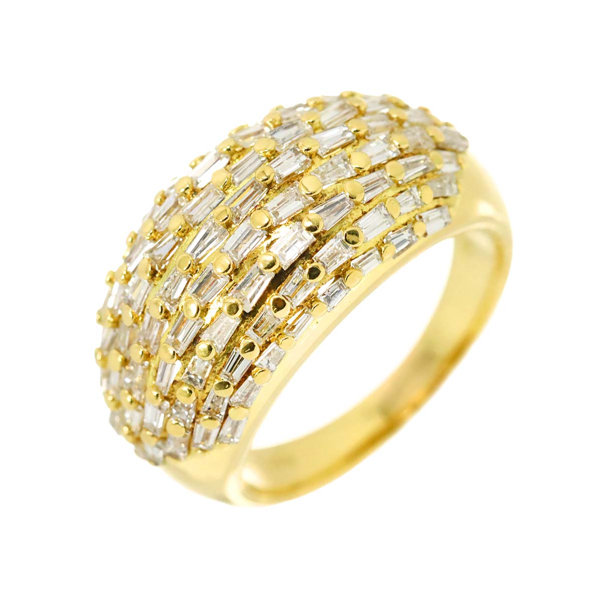 Diamond 1.56ct Ring 18K YG 750 Size6.5-6.75(US)