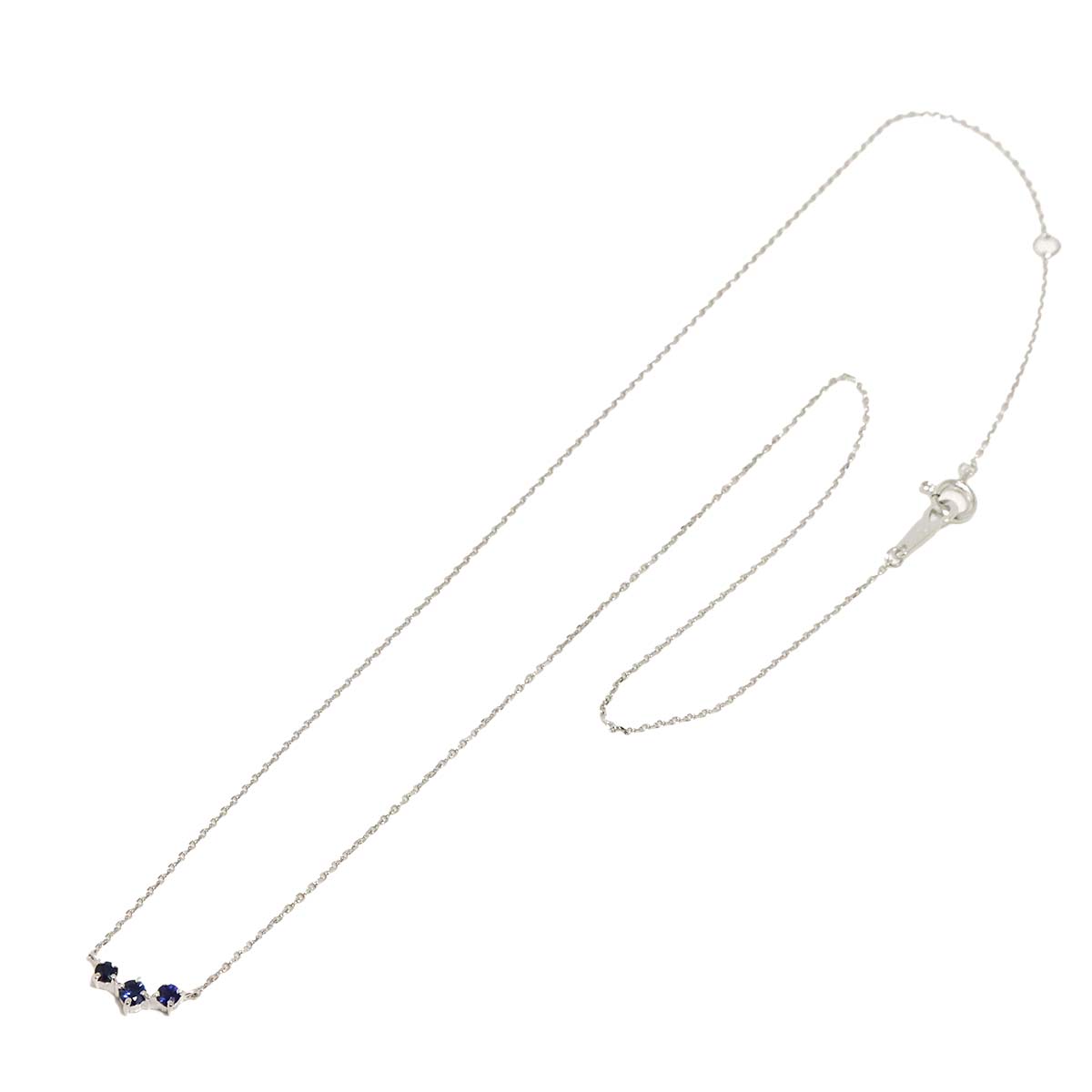 Sapphire Necklace 18K WG 750