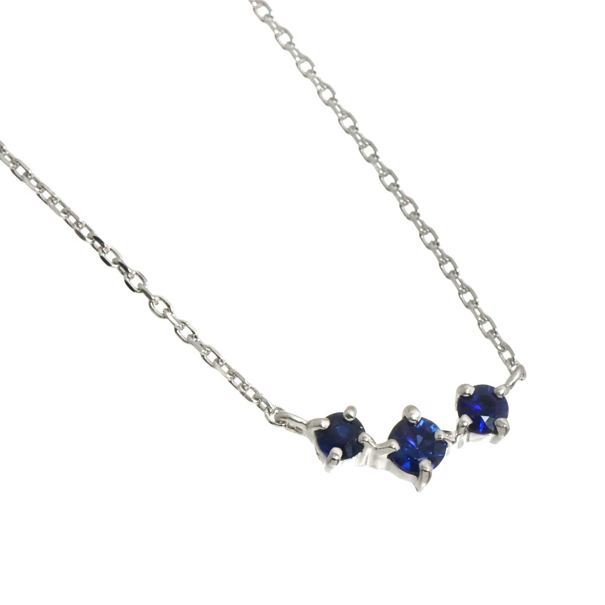 Sapphire Necklace 18K WG 750